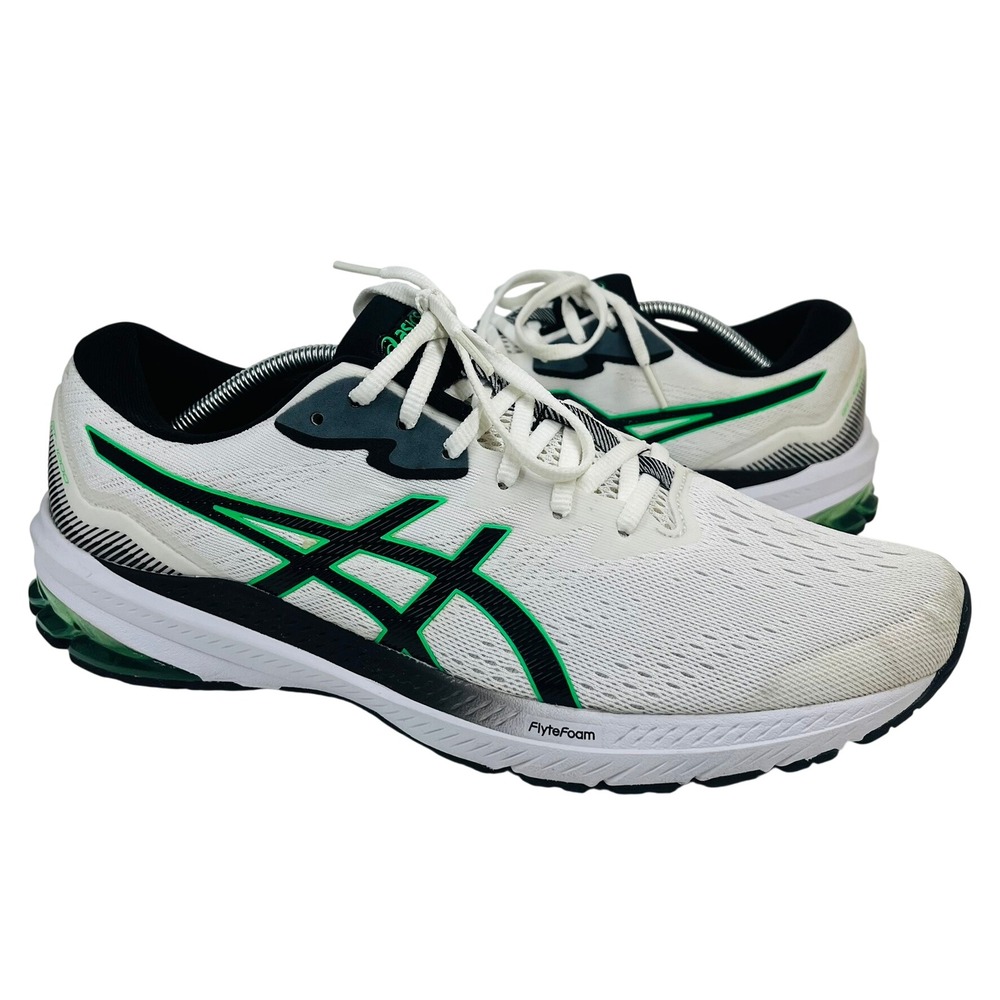 Asics GT-1000 Running Shoes Mens Size 12 White Green Black 1011B354 Sneakers